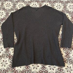 Eileen Fisher Charcoal V-Neck Sweater